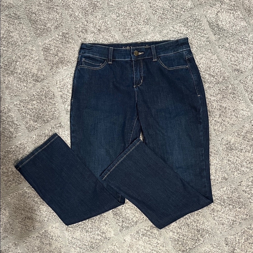 Soft Surroundings Women's Deep Indigo Straight Leg Jeans